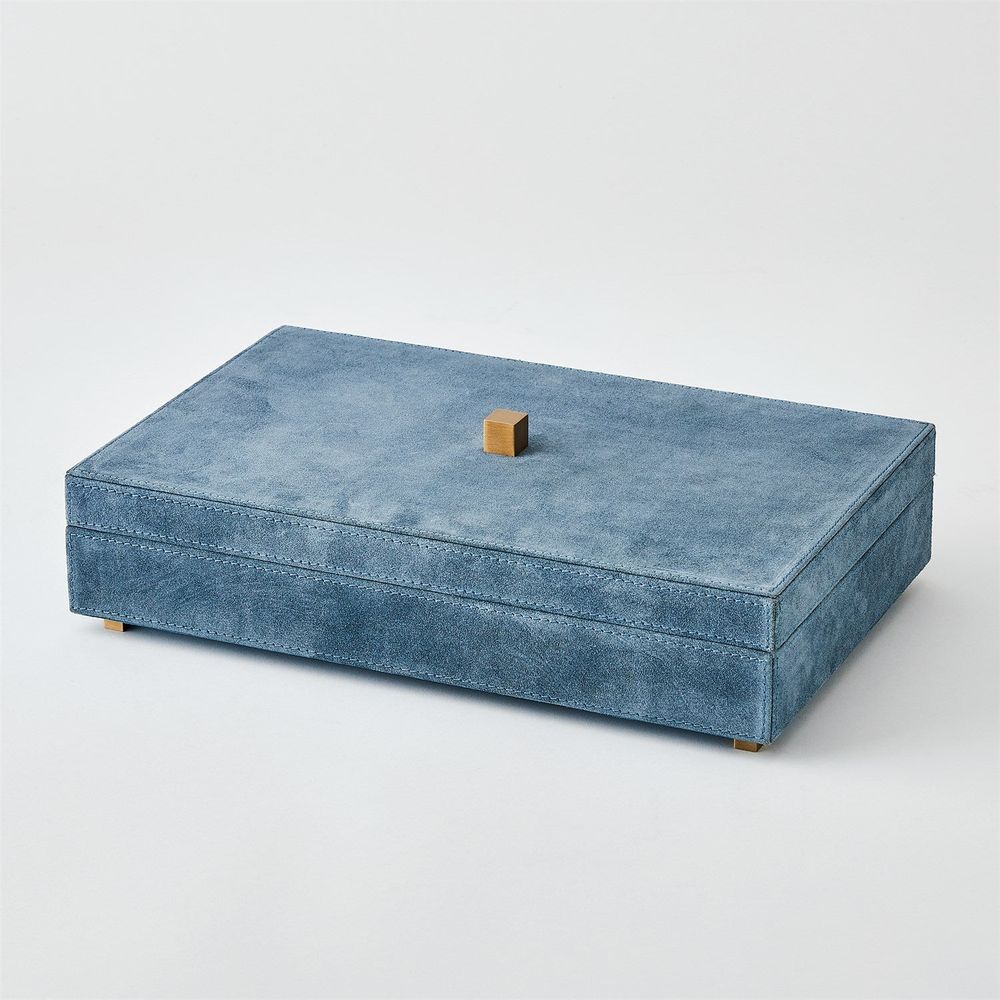 Posh Box-Dusty Blue Suede-Lg