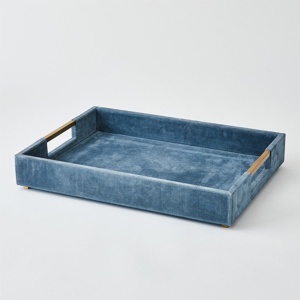 Posh Tray-Dusty Blue Suede-Sm