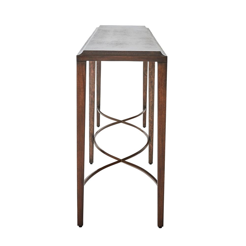 Console Tables Twisted Rail Console-Okume/Brass