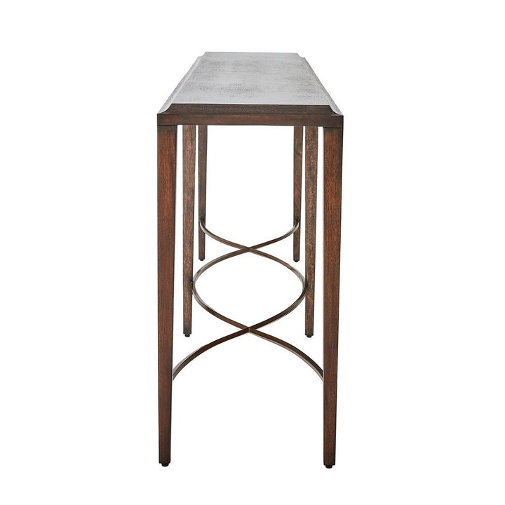 Console Tables Twisted Rail Console-Okume/Brass
