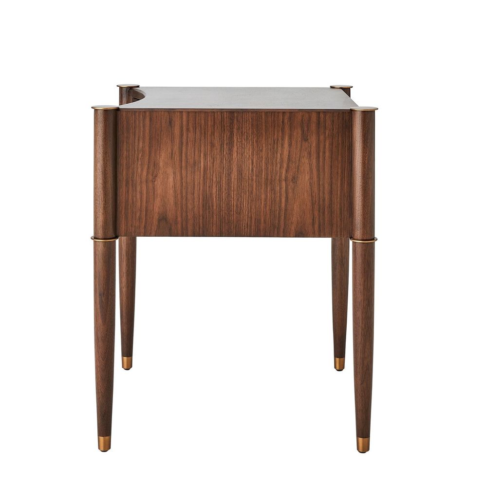Triple Curve Side Table-Walnut