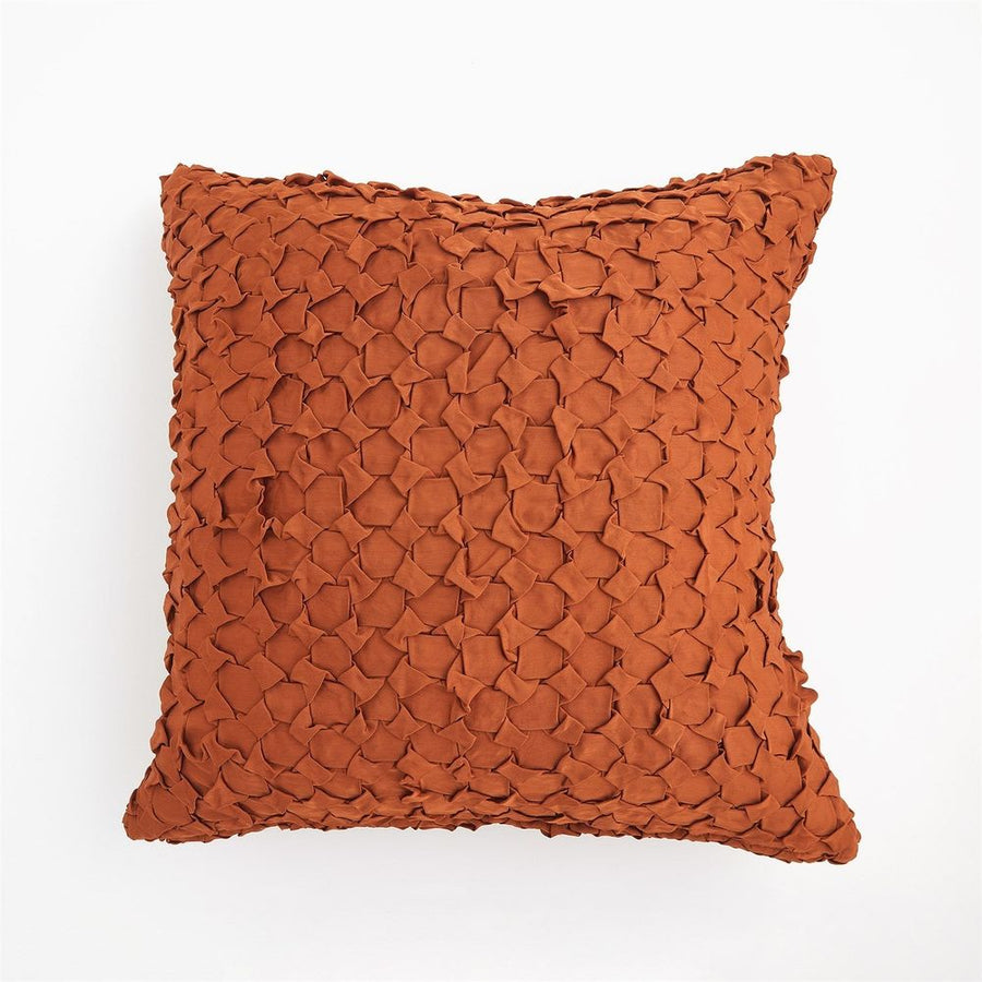 Pillows Diamond Ruche Pillow-Rust