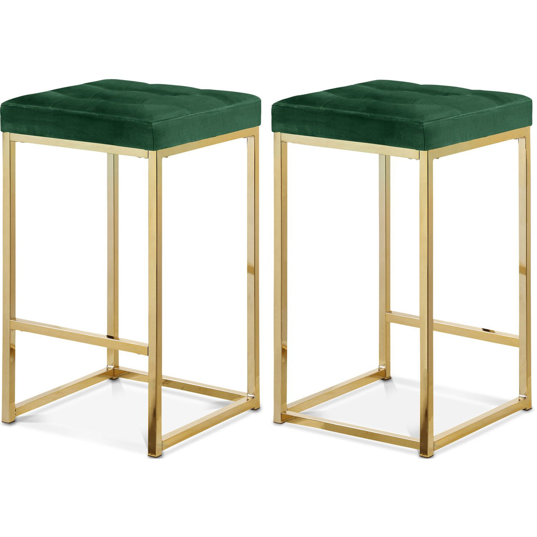 Nicola Green Velvet Upholstered Counter Stool
