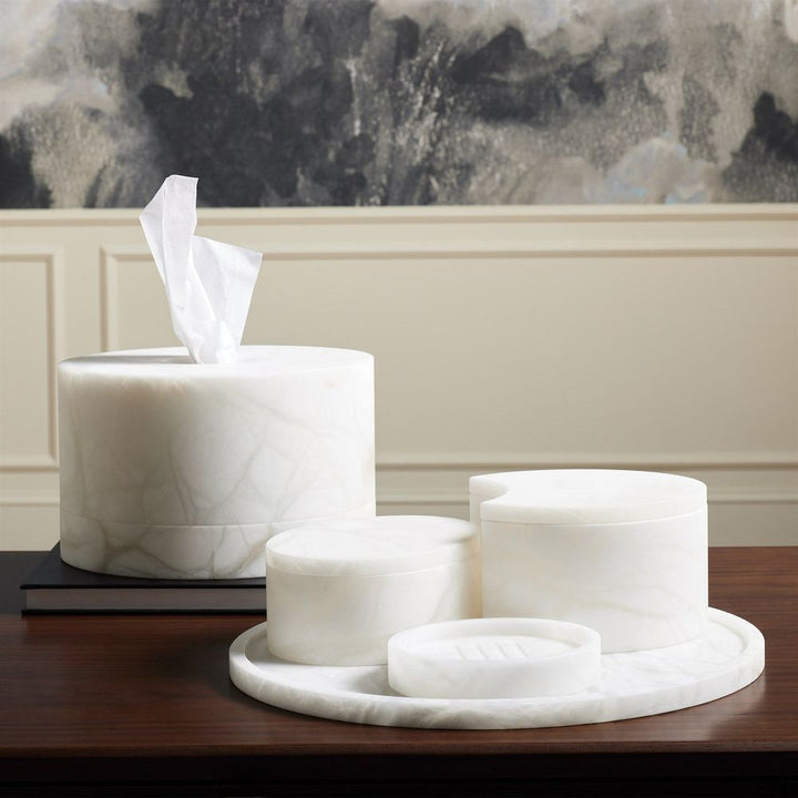Bathroom Accessories & Decor Alabaster Oval Box