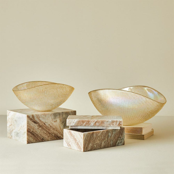Pleated Bowl-Gold-Med