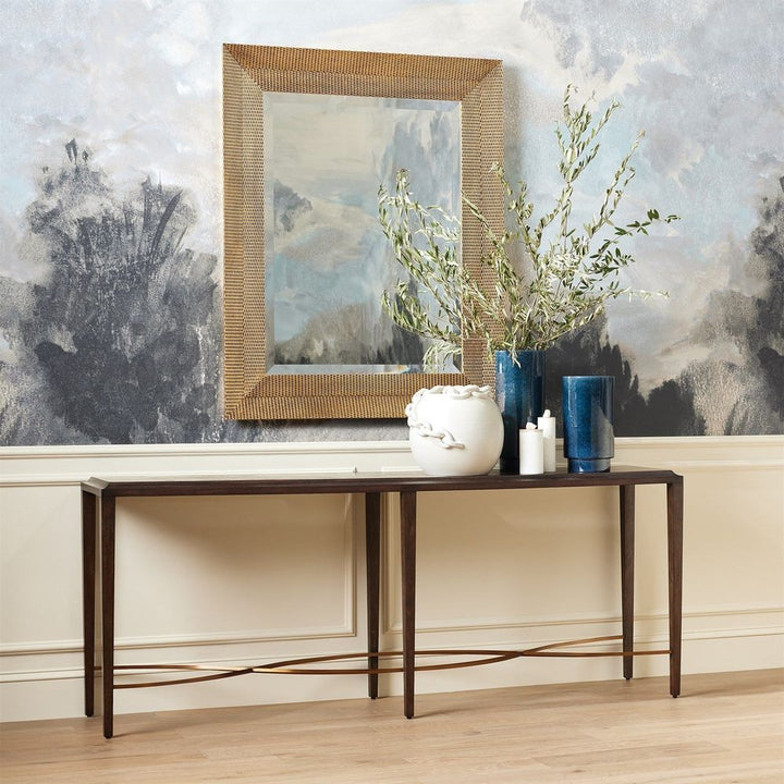 Twisted Rail Console-Okume/Brass
