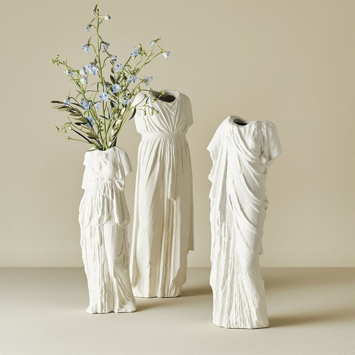 Greco Vase-Matte White-Lg