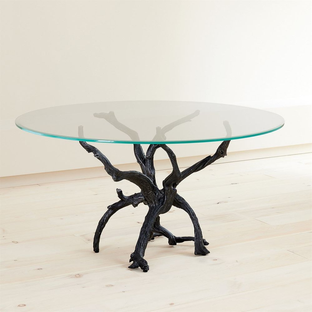 Dining Tables Monterey Dining Table w/60 Glass Top-Natural Iron