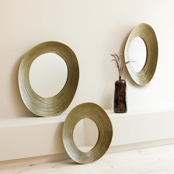 Saturn Mirror-Antique Gold-Lg