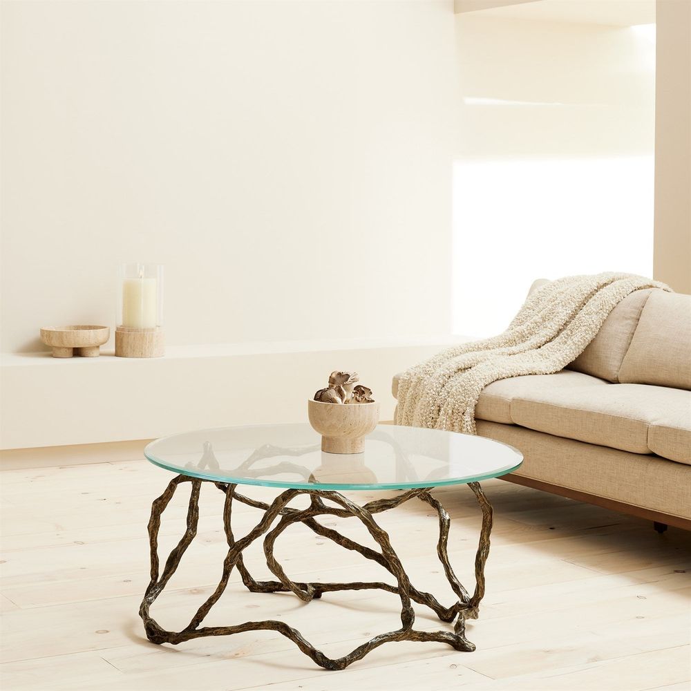 Coffee Tables Twistwood Cocktail Table-Antique Brass