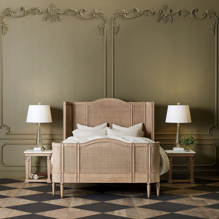 Josephine Queen Bed-Bleached Oak