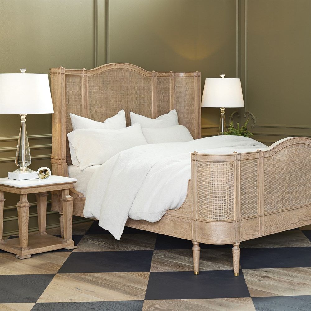 Josephine Queen Bed-Bleached Oak