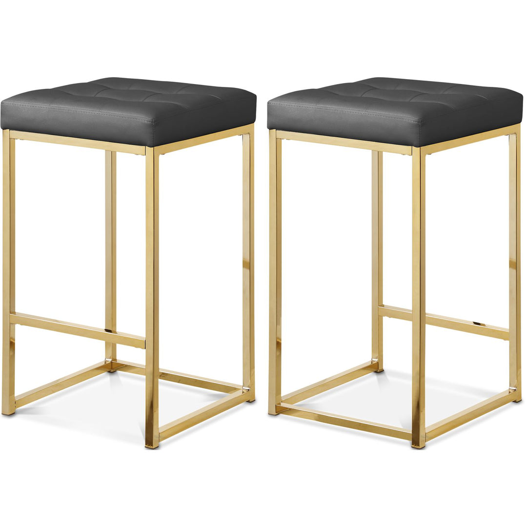 Nicola Grey Vegan Leather Upholstered Counter Stool