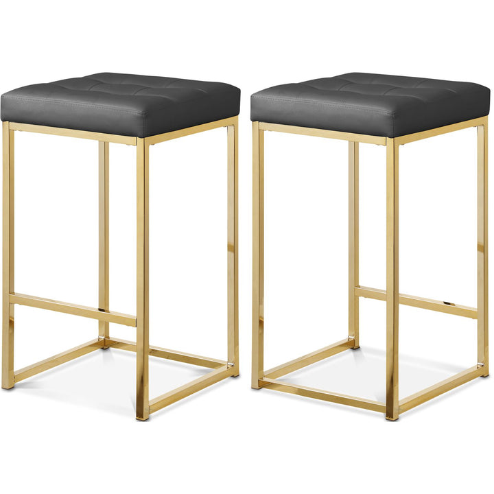 Nicola Grey Vegan Leather Upholstered Counter Stool