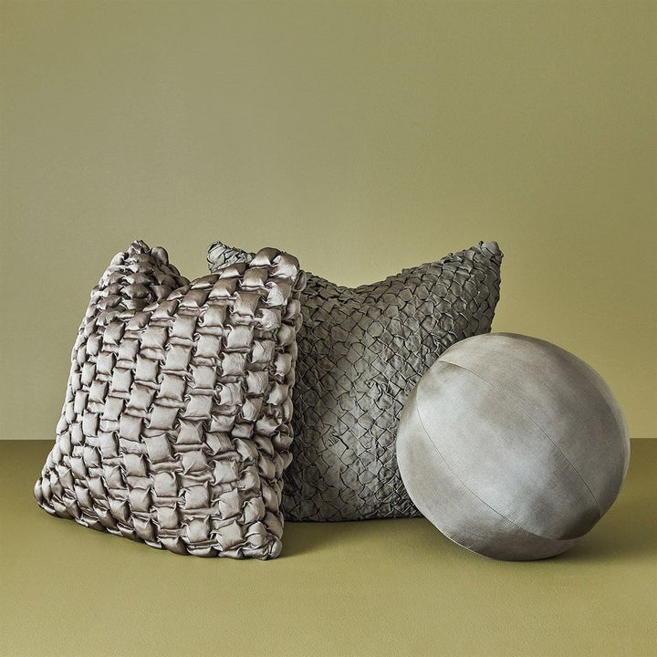Pillows Diamond Ruche Pillow-Grey