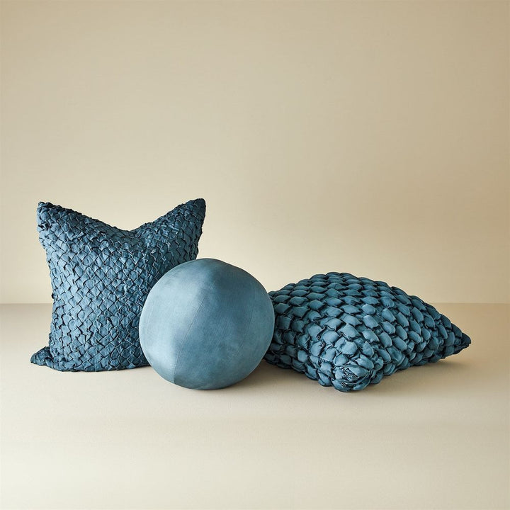 Pillows Diamond Ruche Pillow-Dusty Blue