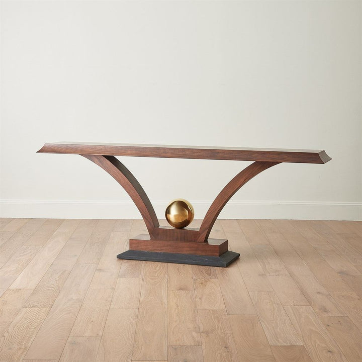 Colby Console - Walnut/Brass