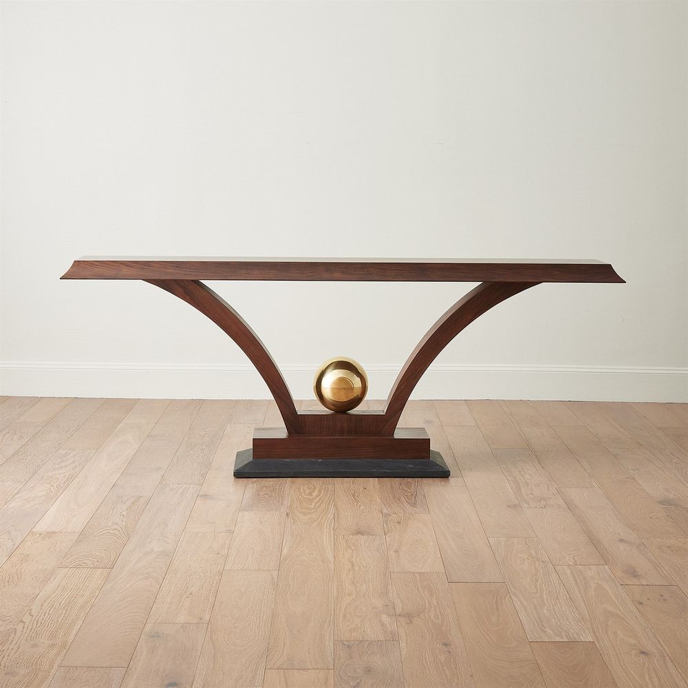 Console Tables Colby Console - Walnut/Brass