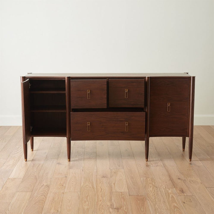 Sideboards & Credenzas Triple Curve Cabinet-Walnut