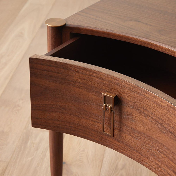 Triple Curve Side Table-Walnut