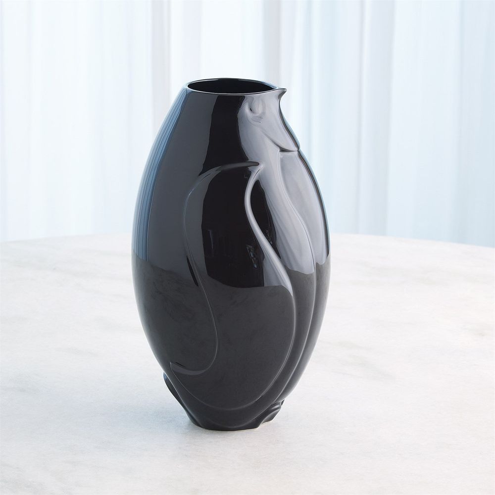 Penguin Vase-Black-Wide