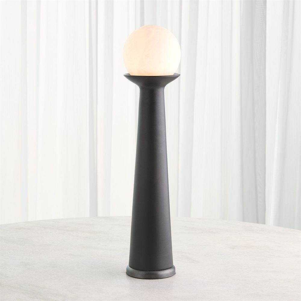 Floor Lamps Alabaster Bulb Tower Lamp-Black
