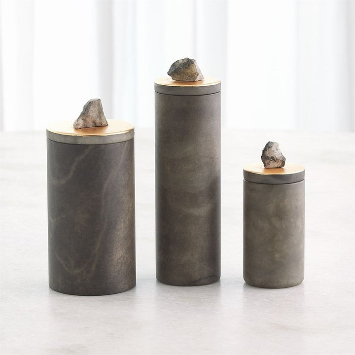 Jars Quarry Jar-Grey/Gold Leaf-Lg