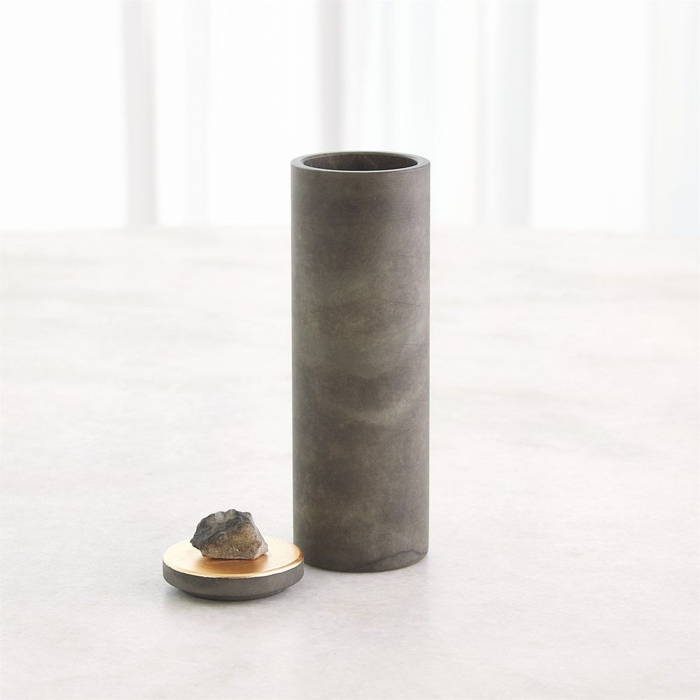 Jars Quarry Jar-Grey/Gold Leaf-Lg