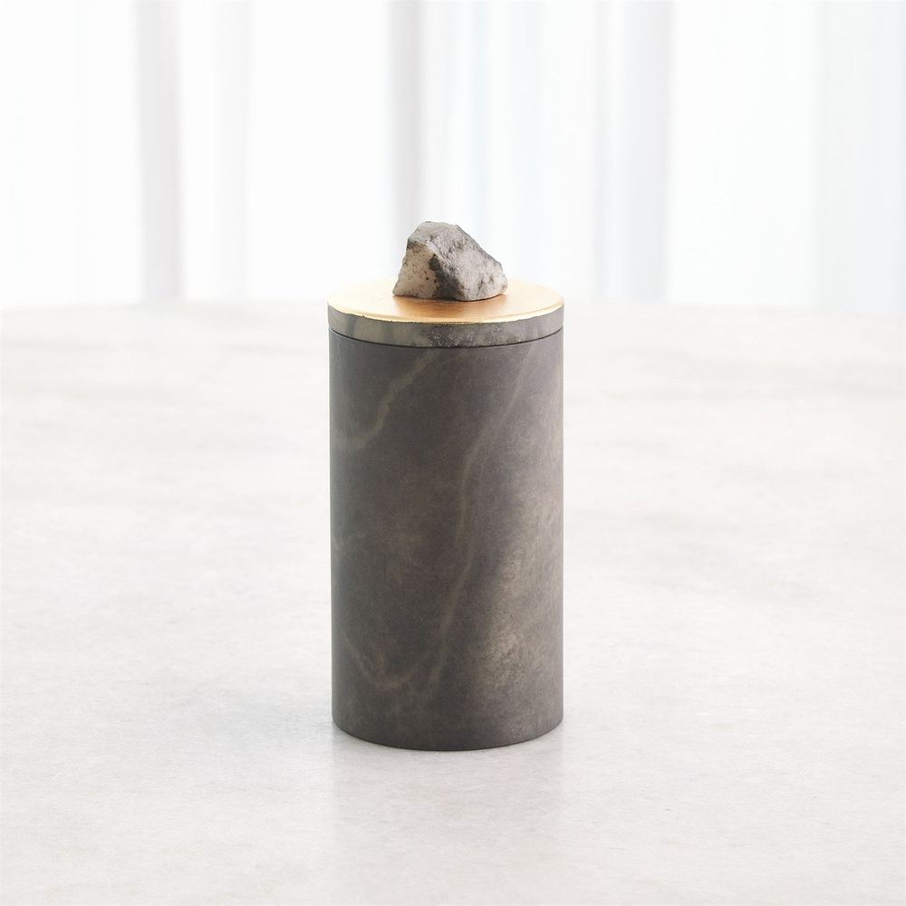 Quarry Jar-Grey/Gold Leaf-Lg