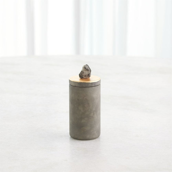 Quarry Jar-Grey/Gold Leaf-Lg