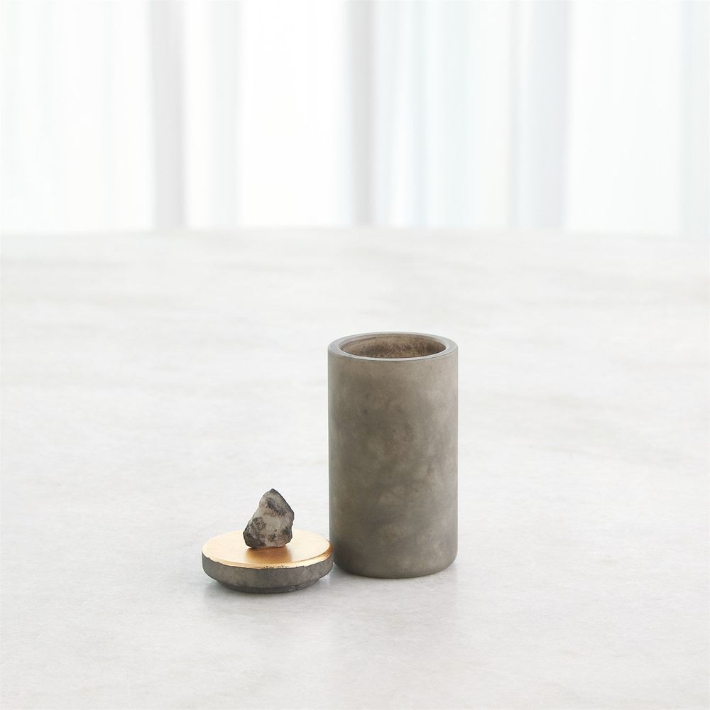 Quarry Jar-Grey/Gold Leaf-Lg