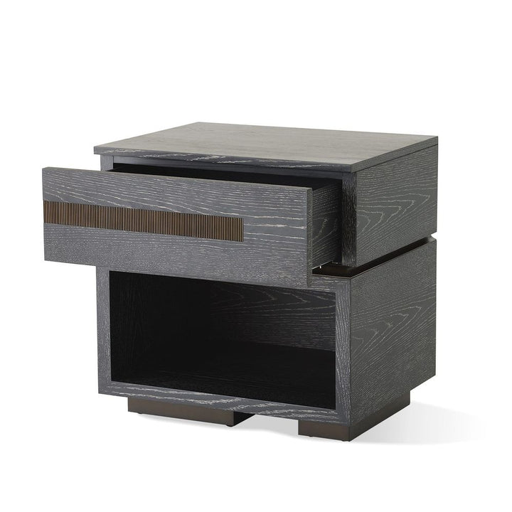 Nightstands Brazil Bedside Chest - Left - Black Cerused Oak