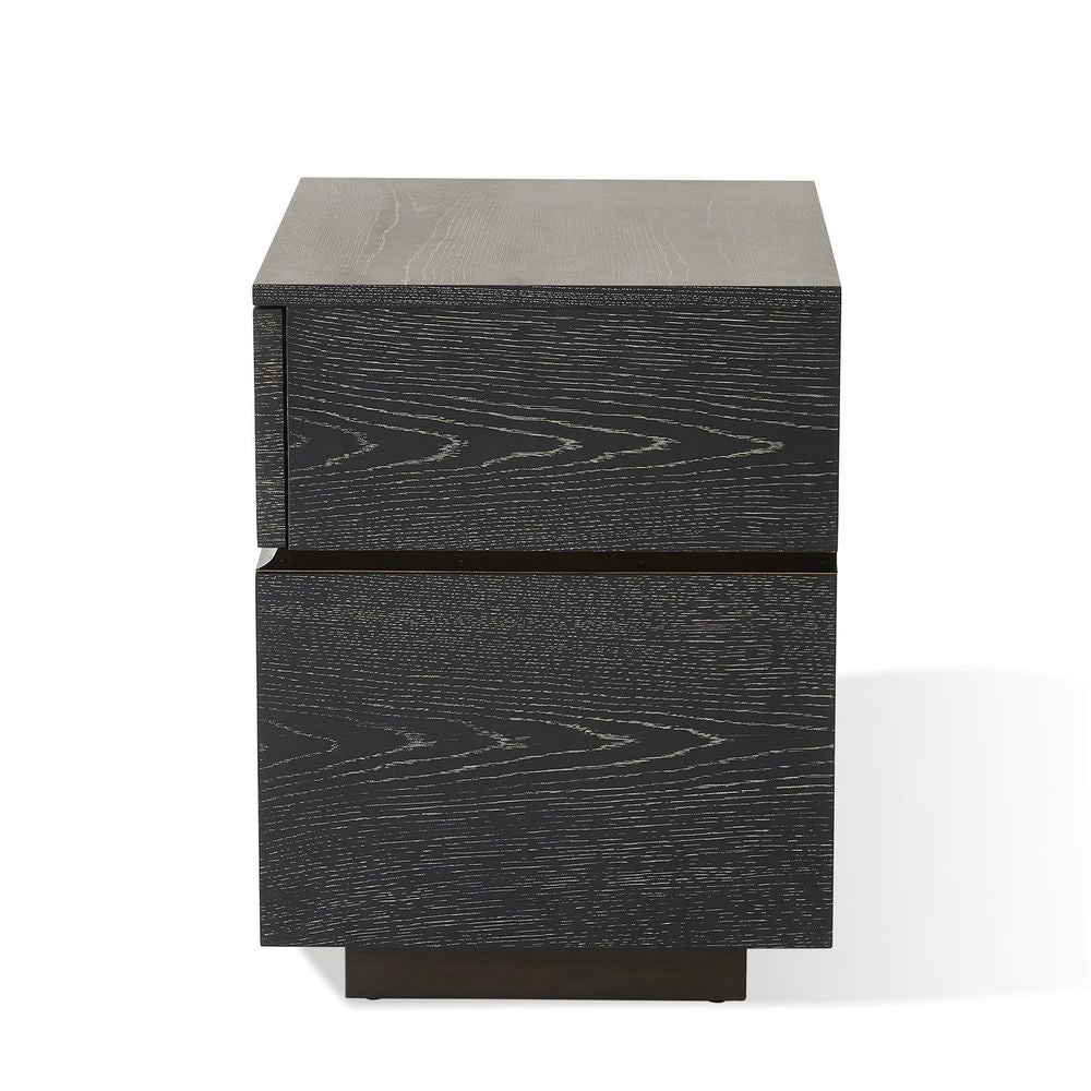 Brazil Bedside Chest - Left - Black Cerused Oak