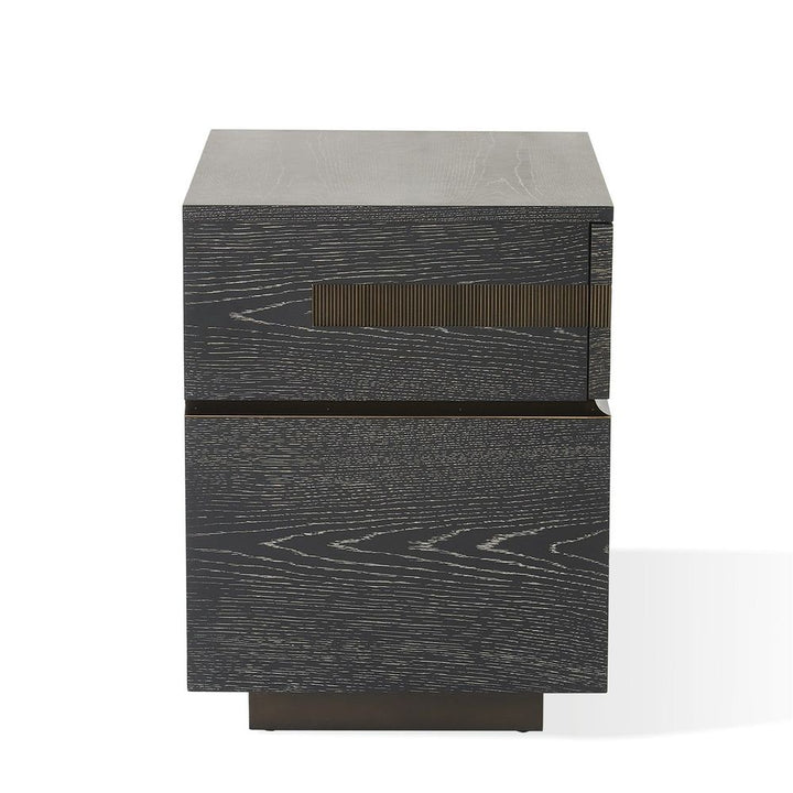 Brazil Bedside Chest - Left - Black Cerused Oak
