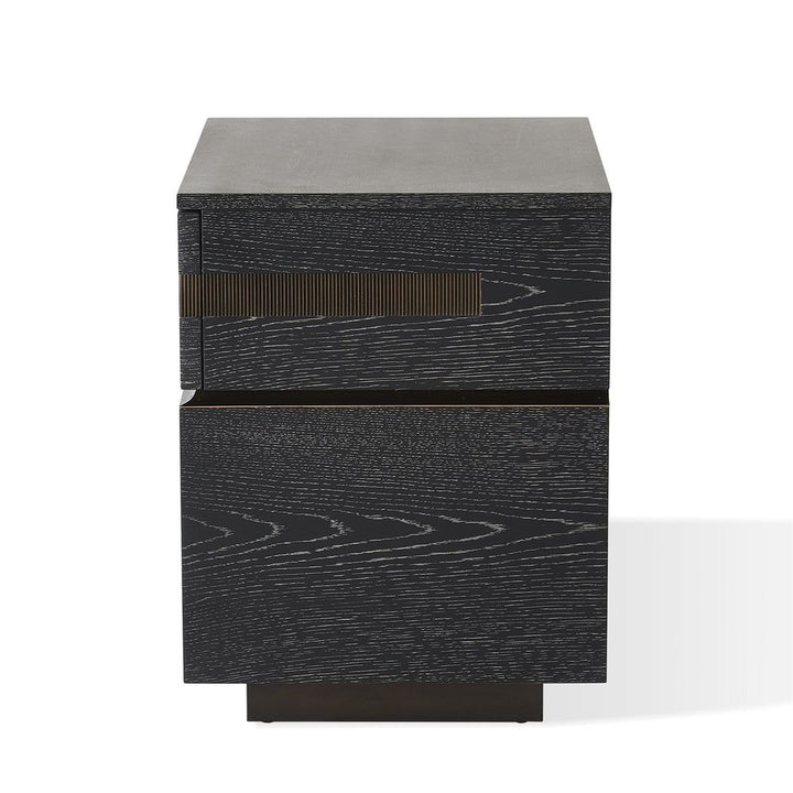 Brazil Bedside Chest - Right - Black Cerused Oak