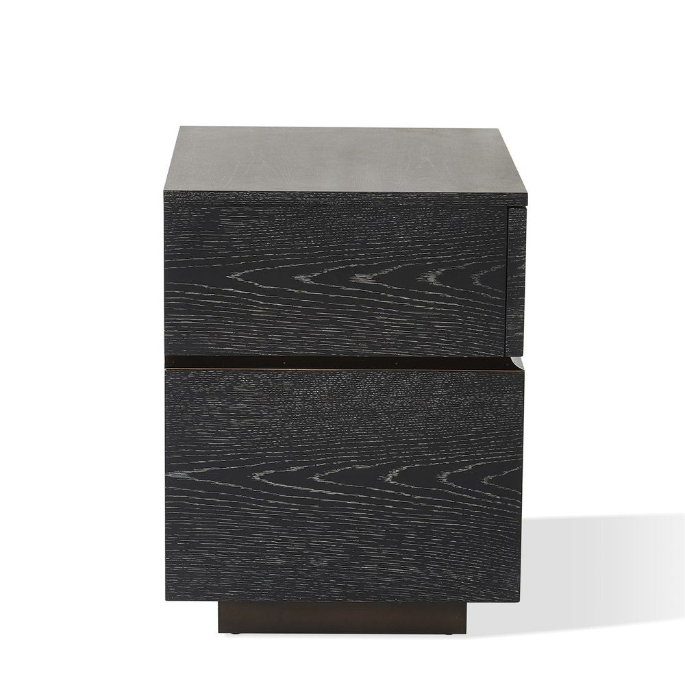 Brazil Bedside Chest - Right - Black Cerused Oak