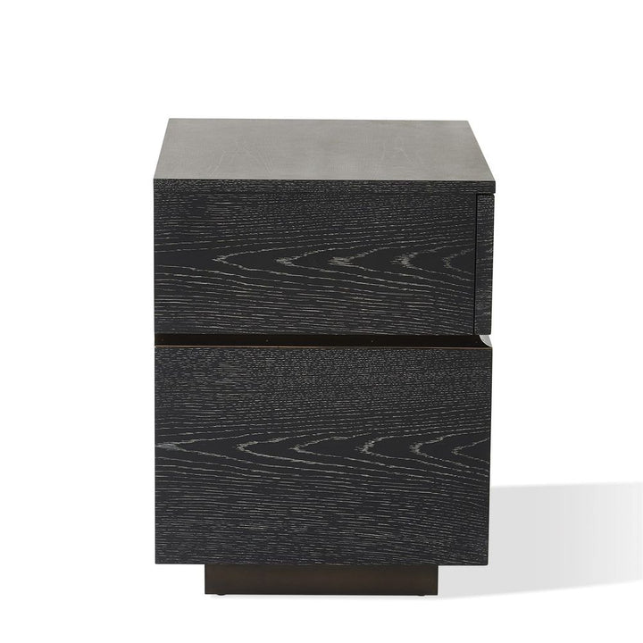 Brazil Bedside Chest - Right - Black Cerused Oak