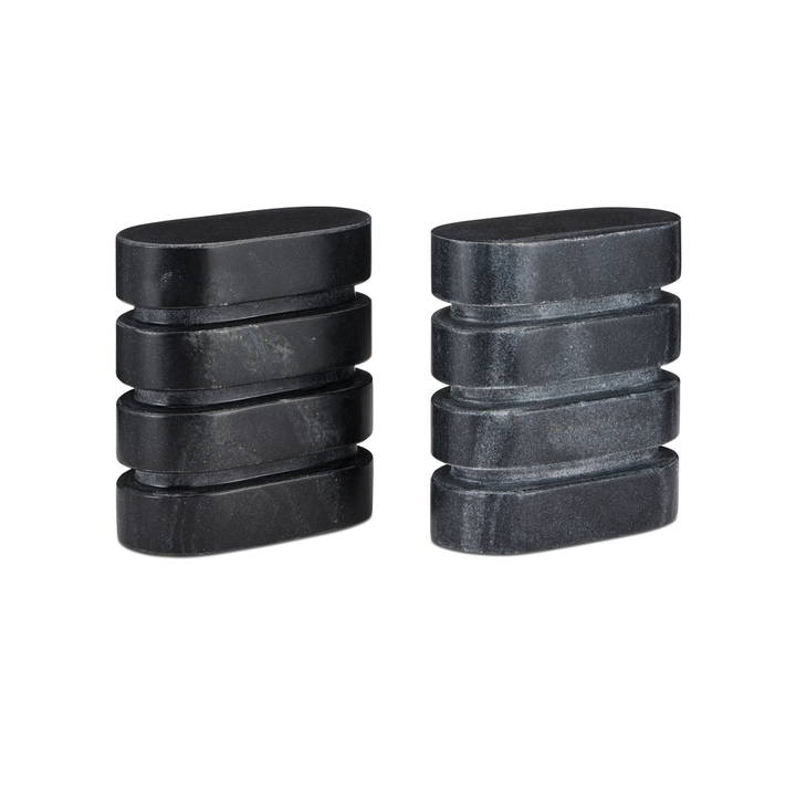 Decorative Objects Bheslana Marble Black Object Set of 2