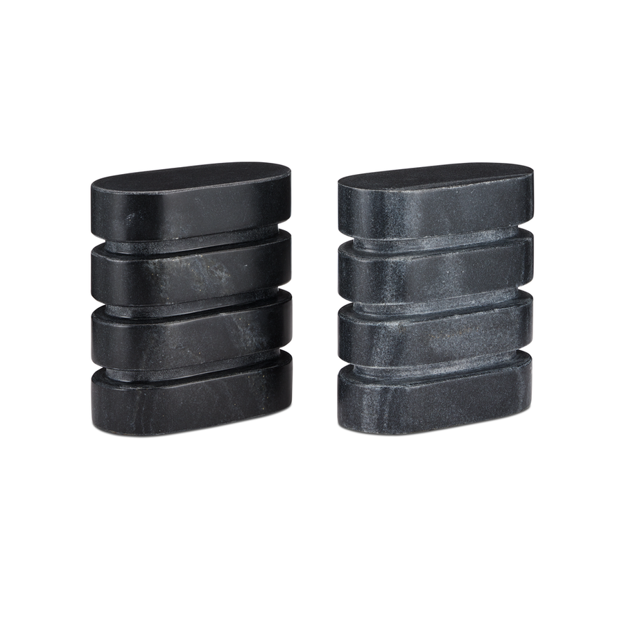 Decorative Objects Bheslana Marble Black Object Set of 2