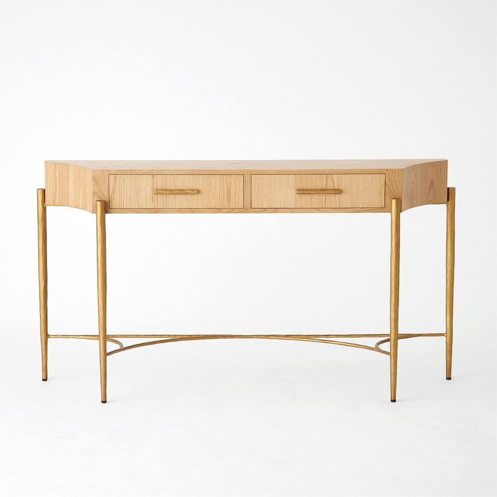 Console Tables Breakfront Console-Natural/Gold