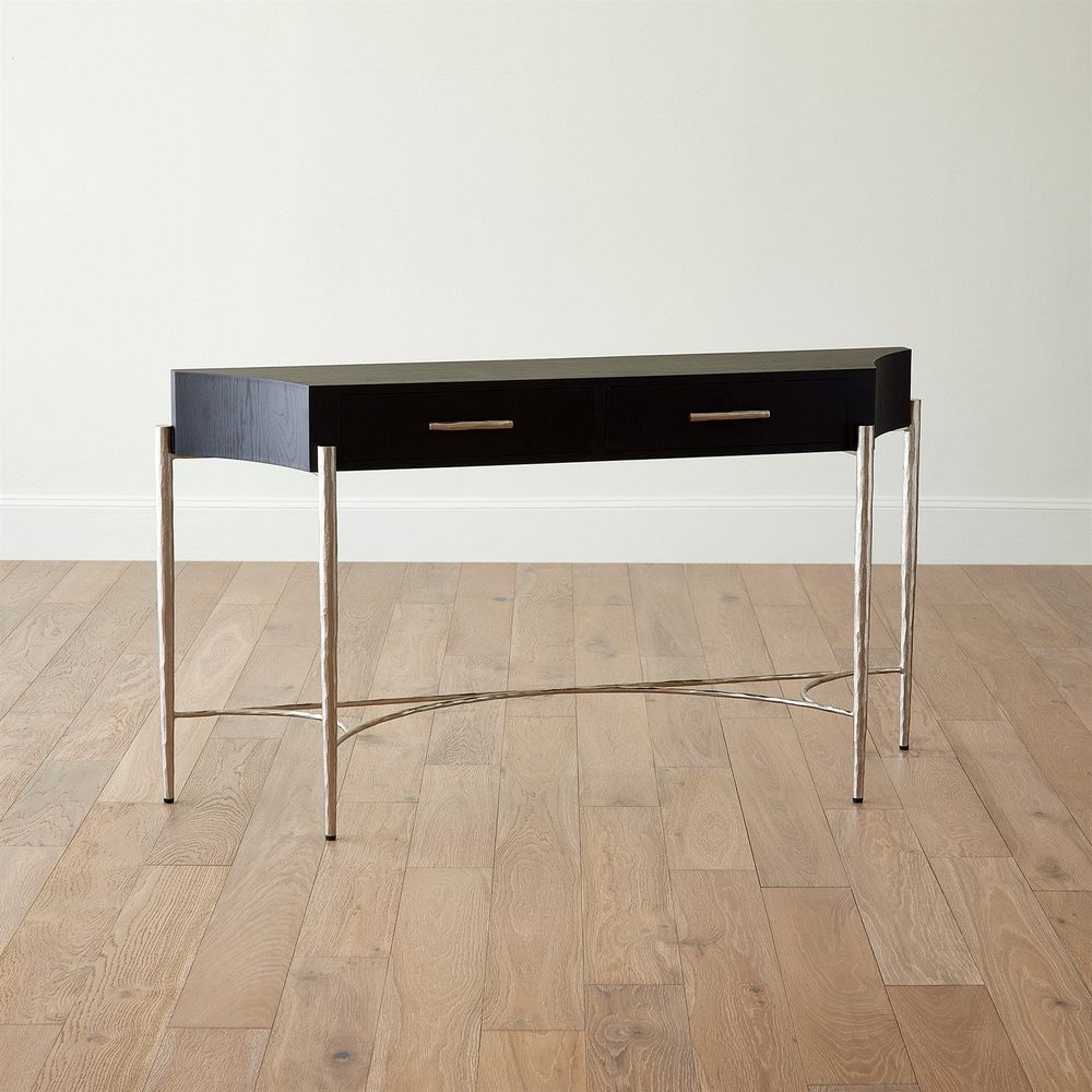 Console Tables Breakfront Console-Black/Nickel