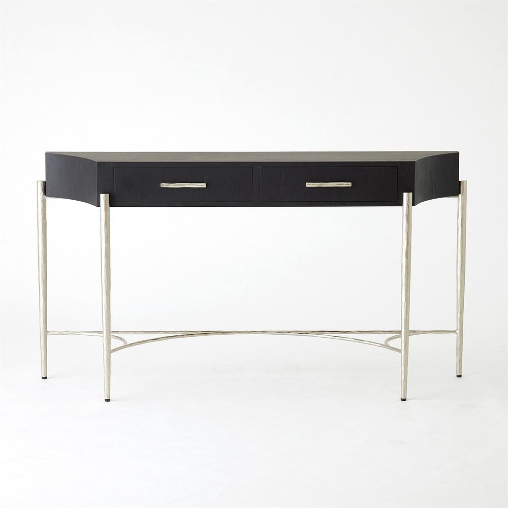 Console Tables Breakfront Console-Black/Nickel