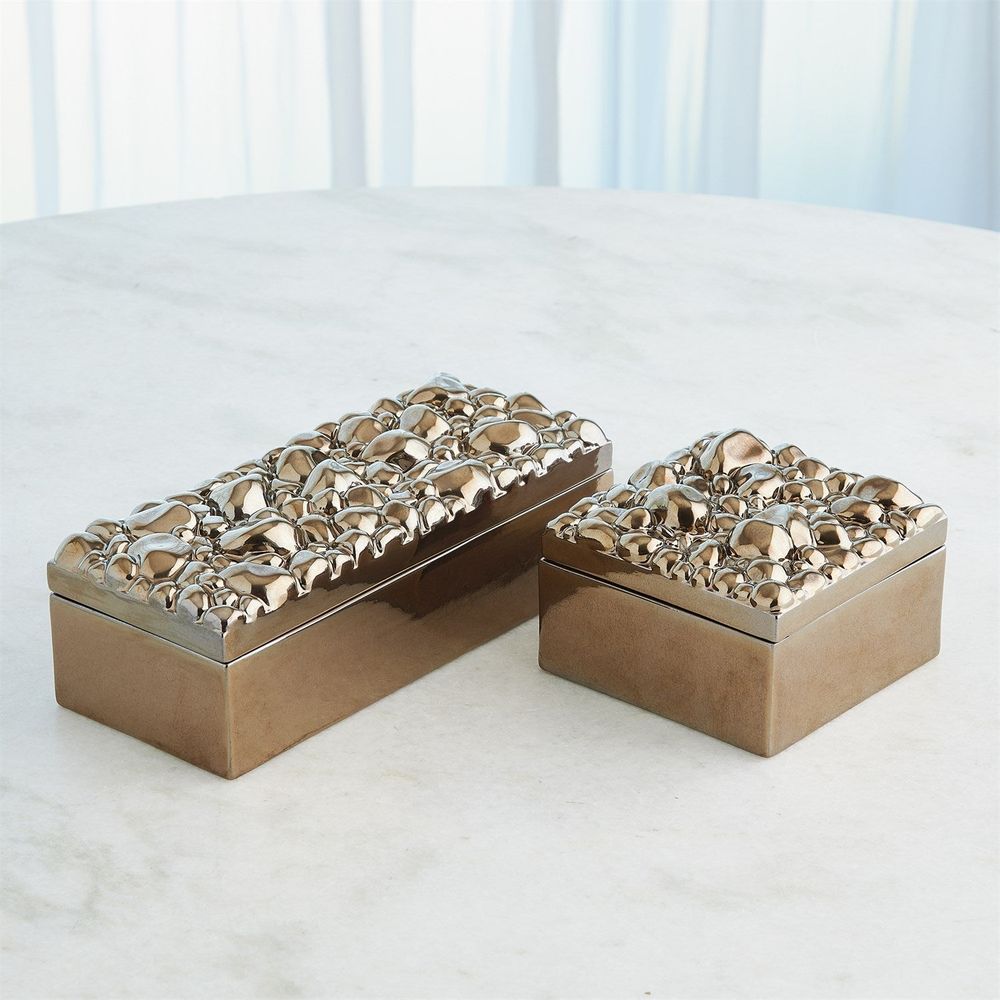 Boxes Pebbles Rectangular Box-Bronze