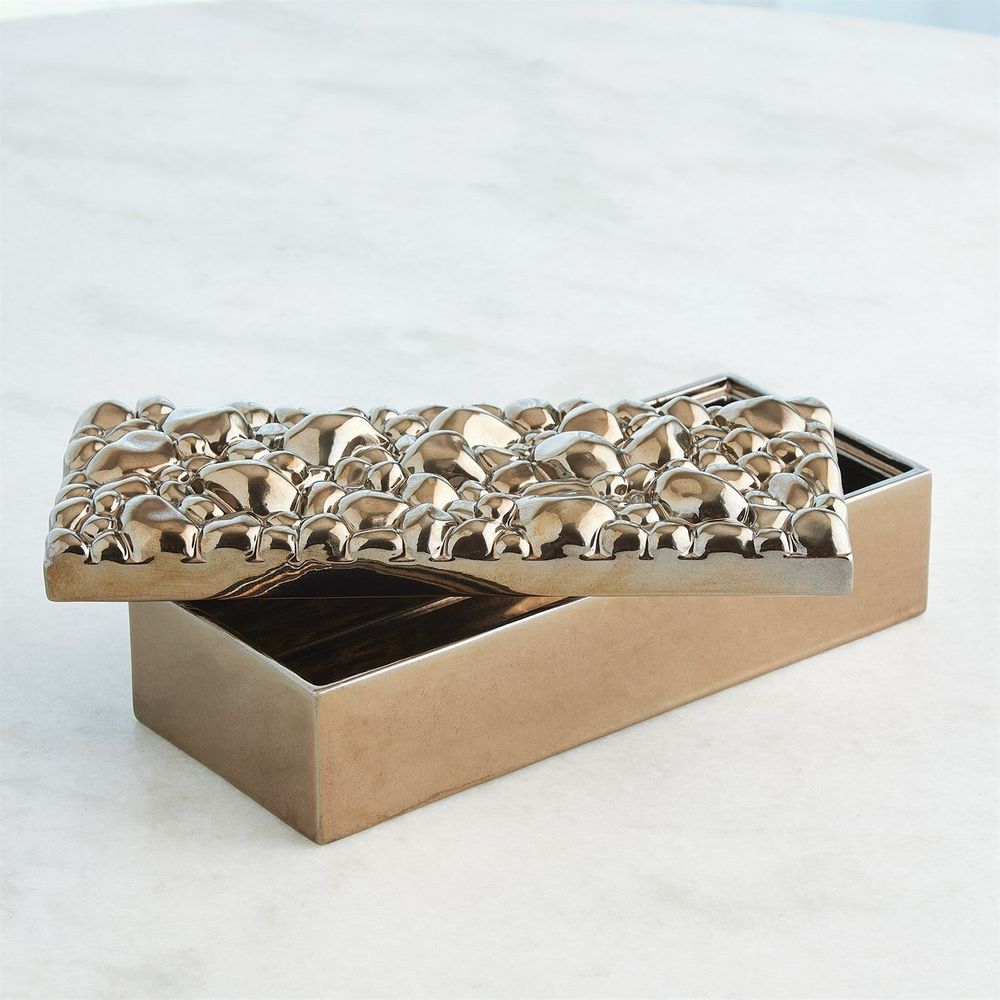 Pebbles Square Box-Bronze