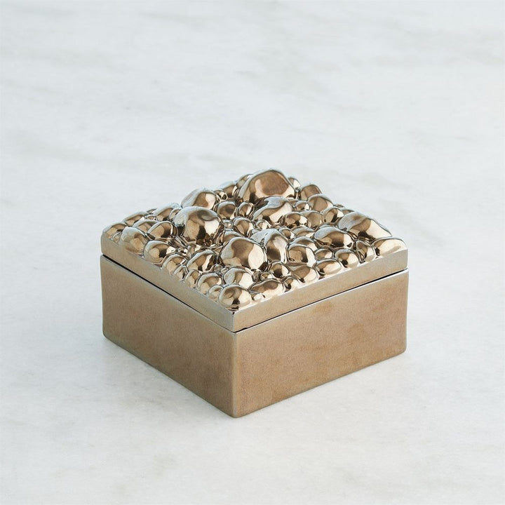 Pebbles Rectangular Box-Bronze
