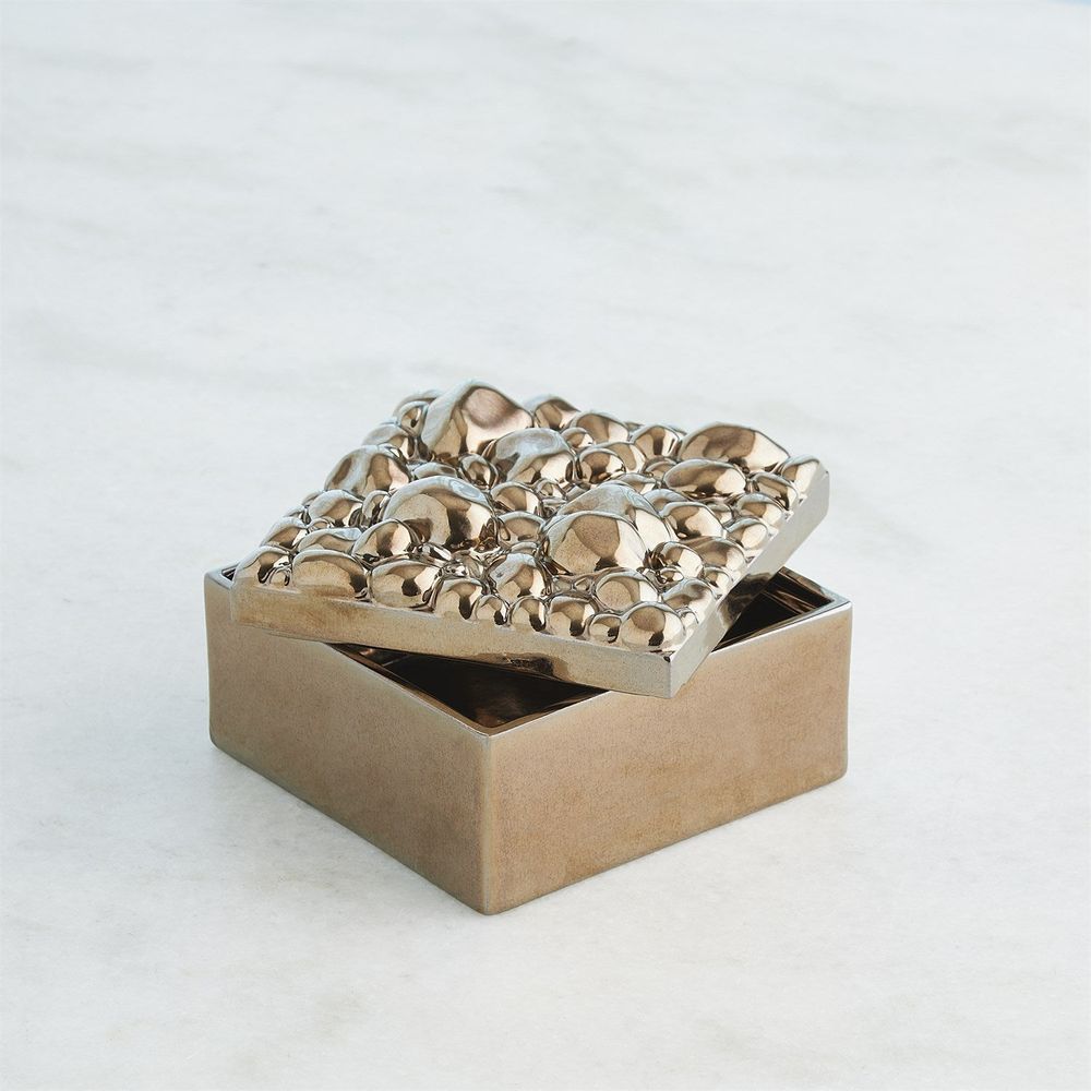 Pebbles Square Box-Bronze