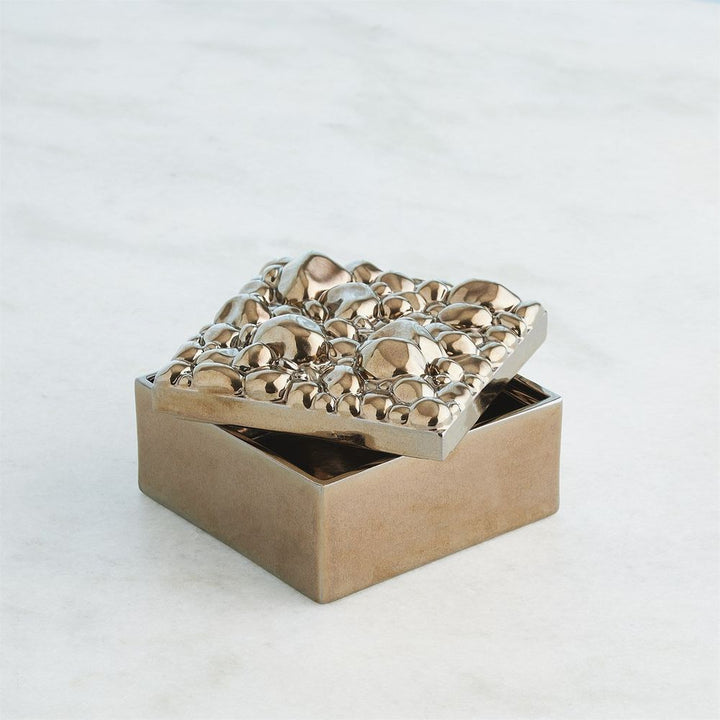 Pebbles Rectangular Box-Bronze