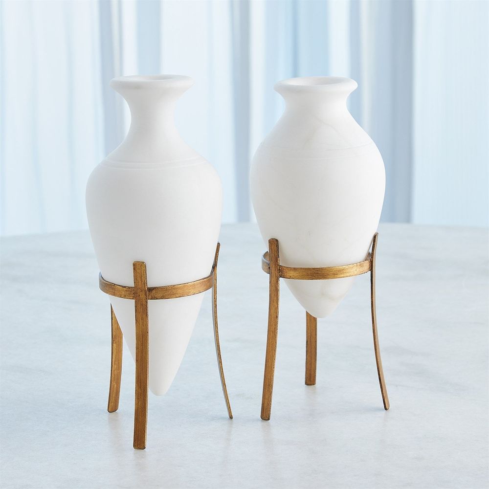 Vases Amphora Alabaster Vase-White-Sm