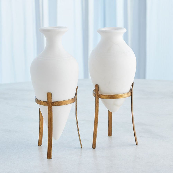 Vases Amphora Alabaster Vase-White-Sm