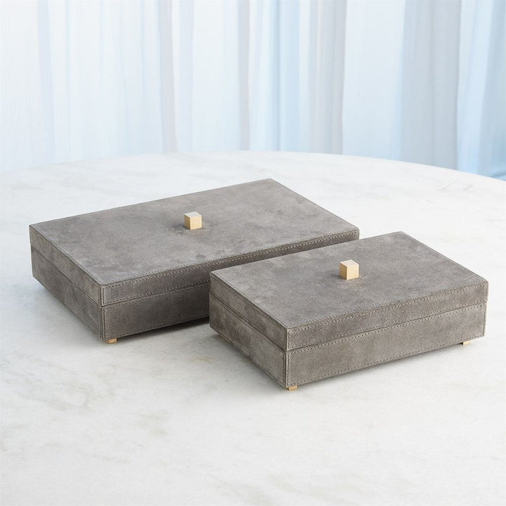 Boxes Posh Box - Grey Suede Small